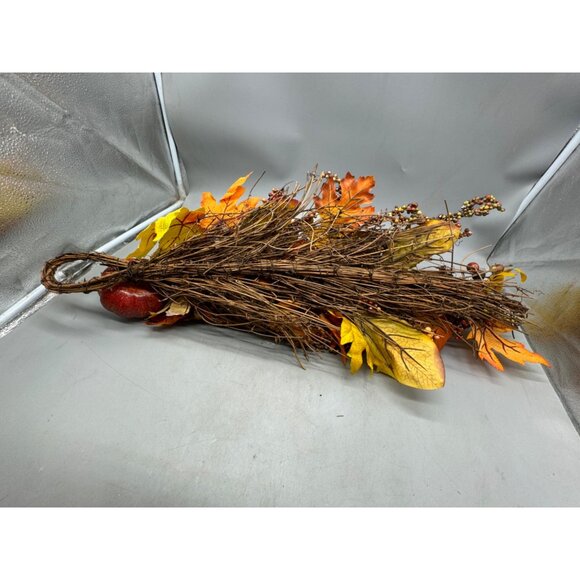 Autumn Harvest Artificial Swag With Pumpkins & Pinecones wall or door hanging - Picture 4 of 7